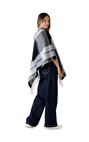 Image of Women's Shawl Wrap Poncho Ruana Cape Cardigan Sweater Open Front for Fall Winter Spring