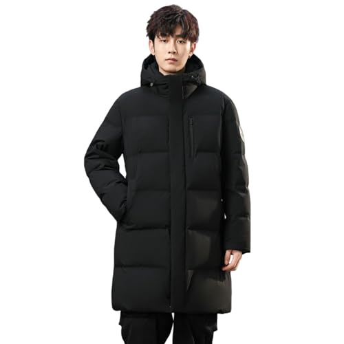 Doudoune longue homme contre le froid intense veste épaisse lâche à capuche