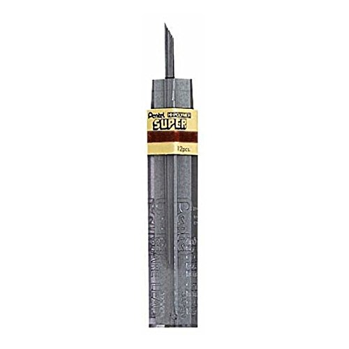 Pentel 50 mine Super Hi-Polymer astuccio da 15 mine 0,9 mm 2H, 12 pezzi