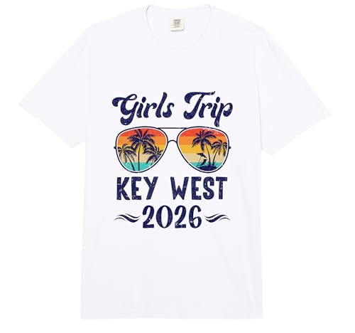 Key West Girls Trip Beach Vacation 2026 Matching Group Comfort Colors Adult Heavyweight T-Shirt