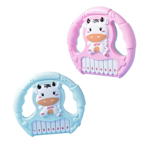 KICHOUSE 電子ピアノのおもちゃ 幼児音楽教育用キーボード 赤ちゃん向け遊び道具 音楽感覚育む漫画デザイン インタラクティブな楽器 2個 スタイル指定不可