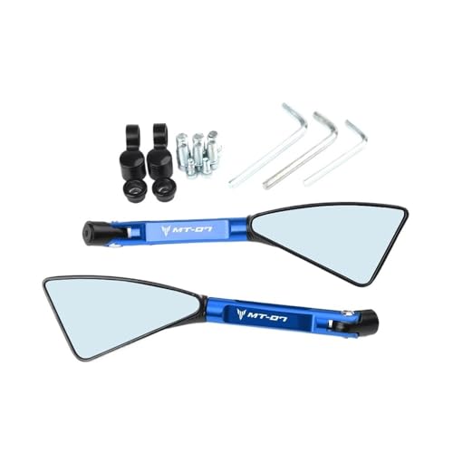 Espejo retrovisor anti-vibración con lente azul de aluminio para MT-07