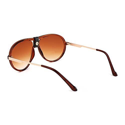 FEISEDY Classic Retro Pilot Sunglasses for Women Men Design Vintage 70s Round Sun Glasses B40483