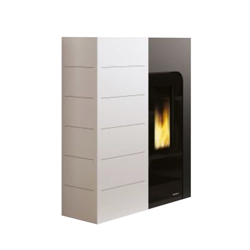 Stufa a Pellet Ecofire Ginger 9 Aria Palazzetti Art. 805801290, 9 kW, Salvaspazio Canalizzabile, Rivestimento in Acciaio, Tecnologia Zero Speed Fan, Classe Energetica A+