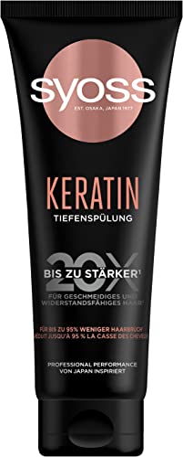 Syoss Tiefenspülung Keratin (250 ml), reichhaltige Spülung mit Keratin bekämpft Frizz & sorgt für Glanz, Haarspülung für gesund aussehendes & widerstandsfähiges Haar