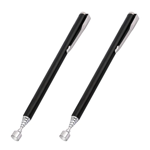 2 Stück Teleskopmagnet Stabmagnet Ausziehbar Magnetstab Bis Zu 64 cm Magnetic Pick-Up Tool Magnetheber Edelstahl Magnetgreifer für Schrauben Mutter Schlüssel Metallteile (Schwarz)