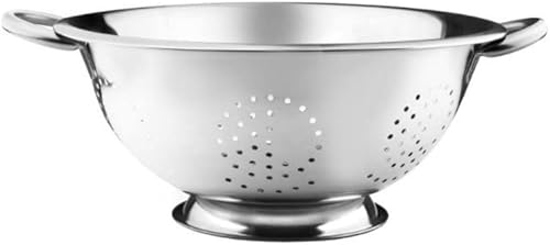 YBM HOME Juego de 1 colador de acero inoxidable con asas resistentes y base de anillo estable autodrenante, 8 cuartos de galón