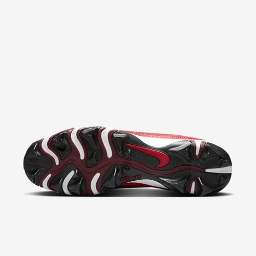 Nike Alpha Menace 4 Shark Football Cleats (FN0028-600, University Red/Metallic Silver/Team Red/White) Size 10.52