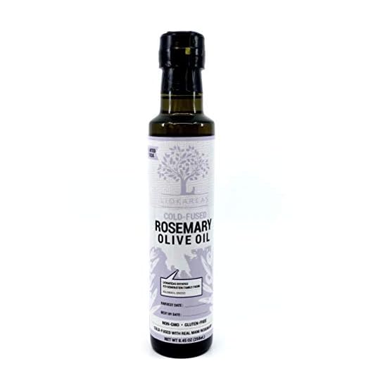 Rosemary Extra Virgin Olive Oil - Cold Fused - Cold Pressed With Fresh Rosemary - Organic - Gluten Free - Paleo - Keto - Single Sourced - First Pressed - NON-GMO - No Artificial Flavor - 2022 International Award Winning Olive Oil