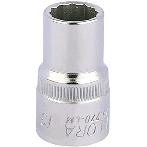 Draper 24583 Elora Bi-Hexagon Socket, 1/2" Square Drive, 13mm, Blue
