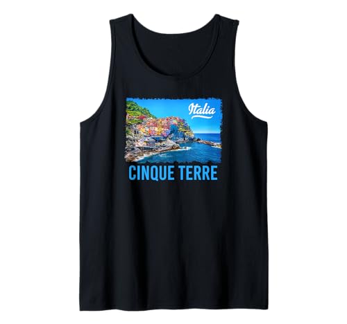 Cinque Terre Italia Pincel Print Camiseta sin Mangas