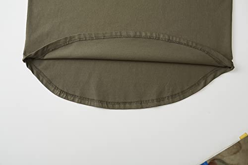 KLIEGOU Mens 100 Cotton Crewneck Pre-Shrunk Shirts Hipster Hip Hop Longline Long Sleeve T Shirt