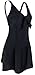 bawdy Women's Plus Size One Piece Swimdress Swimsuit Swimwear, Black, XXXL