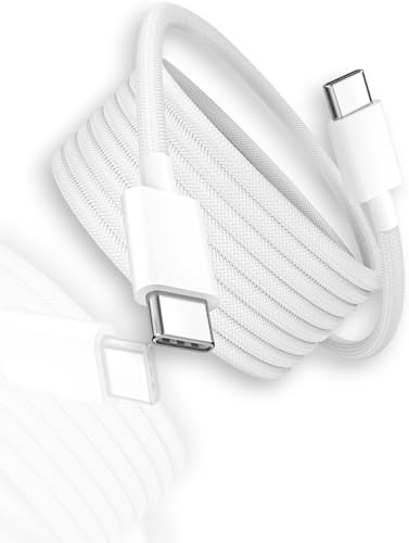 Image of AINE USB C to USB C Cable 3.3FT, 60W PD Fast Charging Nylon Braided Type-C Charger Cord compatible with iPhone 15 16 Pro Plus Pro Max iPad Pro Air MacBook Pixel - Original charging Speed