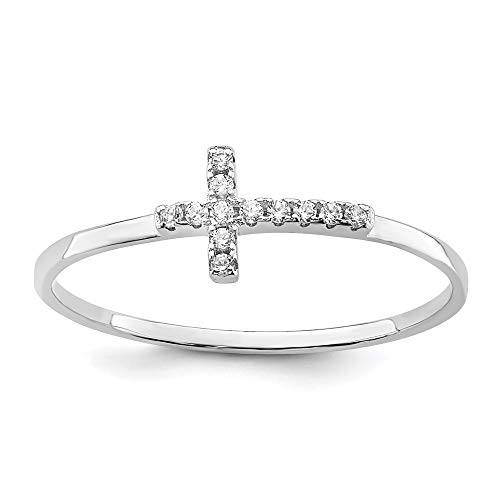Themed Ring Band 925 White Sterling Silver Women's Flat Cubic Zirconia (CZ)