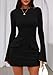PRETTYGARDEN Womens Fall Long Sleeve Mini Dress 2025 Trendy Boat Neck Bodycon Knit Elegant Short Party Formal Dresses (Black,Medium)