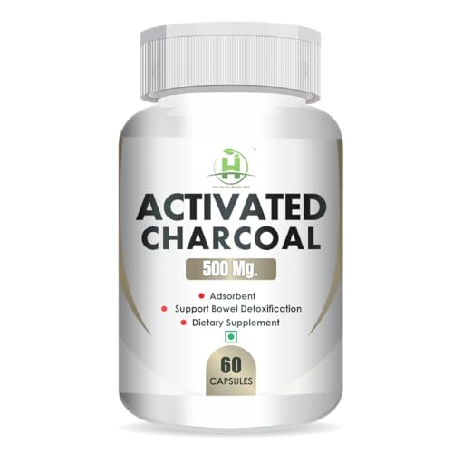 Healthy Nutrition Activated Charcoal -500 Mg Veg 60 Capsules Support Detoxification for Men & Women Healthy Nutrition Activated Charcoal -500 Mg Veg 60 Capsules Support Detoxification for Men & Women