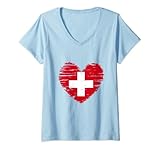 Photo Gallery donna switzerland heart swiss flag swiss pride maglietta con collo a v Photo Gallery donna switzerland heart swiss flag swiss pride maglietta con collo a v