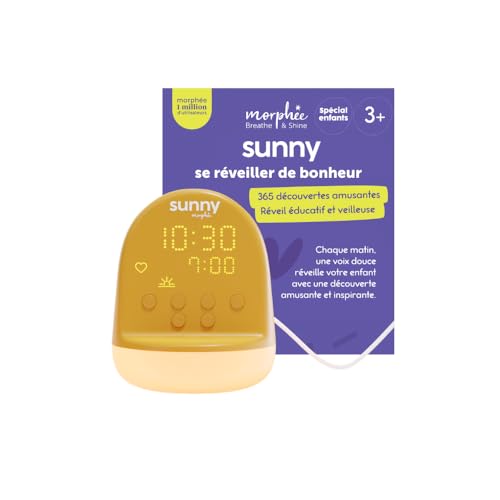 Sunny Morphée | Réveil Enfant avec 365 Découvertes Audio et Veilleuse | Réveil Éducatif Jour/Nuit | Éveille Curiosité et Facilite Les Réveils dans la...