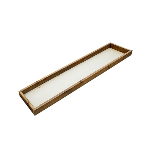 Holz Deko Tablett rechteckig - 80 x 18 cm - Kerzentablett mit Rand...