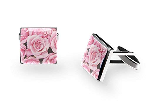 Boutons de manchette en forme de rose avec boîte cadeau Cover