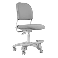 Ergonomic Kids Desk Chair, Child's Children Student Study Office Computer Chair, Adjustable Height and Seat Depth, Detachable Footrest and Lumbar Support (Grey, W/Chair Slipcovers)