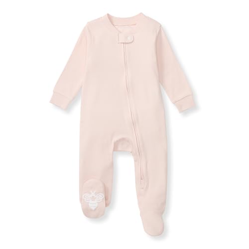 image for Burt's Bees Baby Girls' Organic Cotton Sleep and Play Footed Pajamas, 