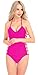v28 Womens One Piece Sexy Twisted, Plunge Neck, Strappy Swimsuit Swimwear Monokini (X Large, Strappy HotPink)