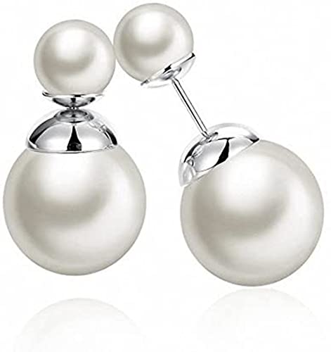 Zittop Double Sided Front Back Peek A Boo Ball Faux Pearl Beads Womens Fashion Elegant Tribal Stud...