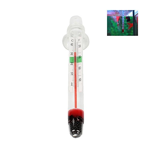 AUOKER Floating Thermometer\uffc Acuario Peces Tanque precisa Sumergible Termómetro de Cristal Resistente al Agua con Ventosa