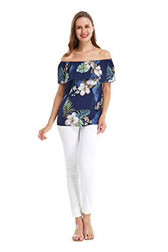 Image of Matchable Family Hawaiian Luau Men Women Girl Boy Clothes in Pineapple Garden Navy