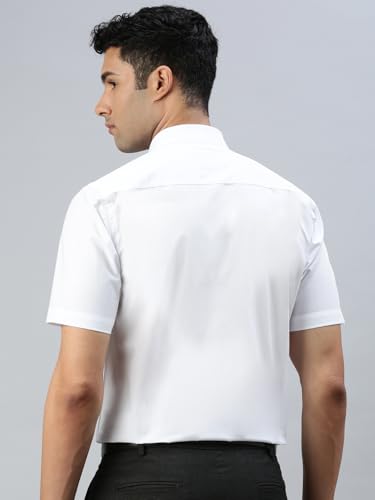 Image of RAMRAJ Formal White Polycotton Half Sleeves Shirt Pack of 2