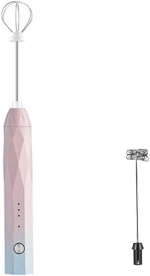 Mini Portable Electric Milk Frother Egg Beater 304Stainless Coffee Frothing Wand Milk Drink Egg (Color : B Size : As the picture shows) (H As the picture shows)