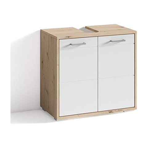 Homexperts Lido - Armario bajo Lavabo (melamina, 60 x 59 x 31,5 cm), Color marrón Roble Cover