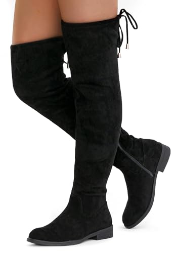 Vepose Women's 998 Suede Over The Knee High Boots Low Flat Heel Thigh High Boots for Women2