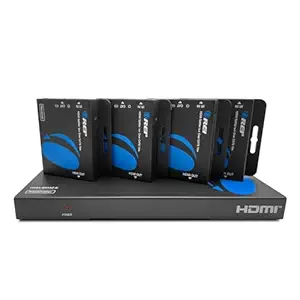 Orei 1X4 Hdmi Extender Splitter Over Single Cable Cat6 7 1080P with Ir Remote Edid Management Up to 132 Ft Loop Out Low Latency 1x4 HDMI Extender - 132 FT Black