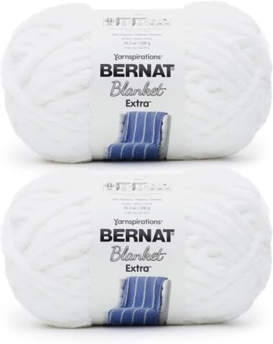Image of Bernat Blanket Extra White Yarn of 300g /10.5oz - Polyester - 7 Jumbo - Knitting /Crochet (Pack of 24)