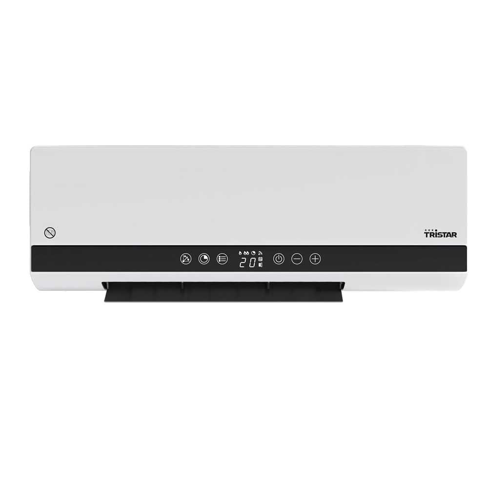 Tristar radiateur mural en céramique PTC KA-5216-2 puissances de chauffe - Minuterie et programmes hebdomadaires - Fonction ventilateur - Télécommande incluse - Pour pièces juqu'à 20 m² - 2 000 W