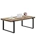FOLUBAN Rustic Coffee Table, Modern Wood and Metal Industrial Center Table for Living Room, 47 Inch Oak