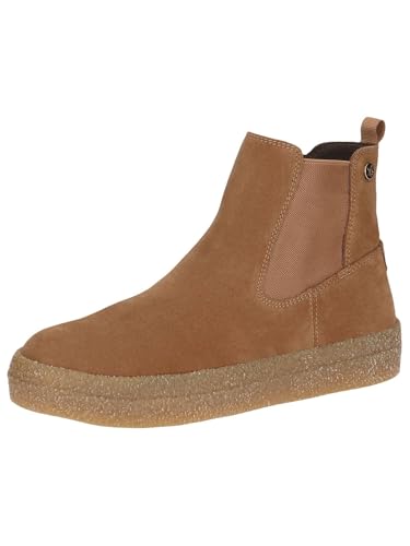 CAPRICE Damen Winterstiefel ohne Absatz Gefüttert Bequem, Braun (Cognac Suede), 37 EU