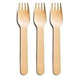 Disposable 1000 x Wooden Fork Cutlery Set Eco Friendly, Biodegradable & Plastic Free 16cm Size for Wedding Party Etc (1000 x Fork)