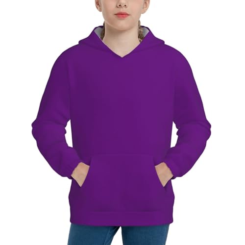 Purple Kid Hoodies Boys Sweatshirts Girls Pullover with Pocket