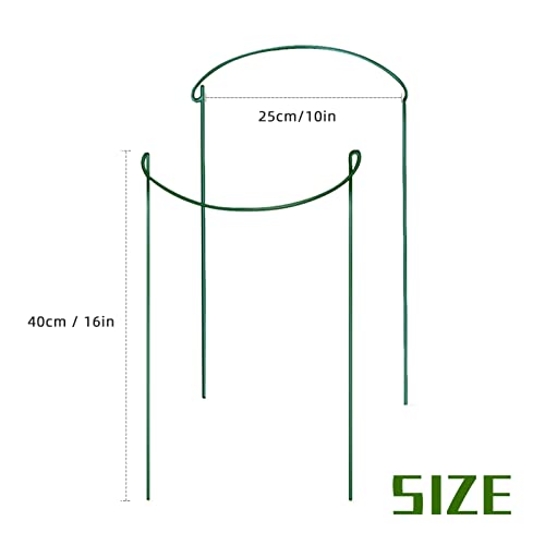 Yprnm 6 Pack Plant Support Stakes, 10" W X 16" H Half Round Support Ring For Indoor Outdoor Vegetables And Flowers Like Zinnia, Peony And Hydrangea #TOP1