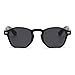 Gleyemor Fashion Sunglasses for Men Women Tortoise Shell Sunglasses Trendy Unisex Style UV400 Protection Shades (Black Frame/Grey Lens)
