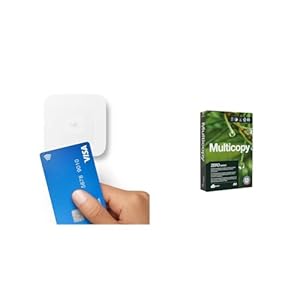 Square bluetooth Contactless Card Reader (2nd generation) – Take contactless & card payments & Multicopy Zero A4 80gsm Printer Paper – 1 Ream (500 sheets)