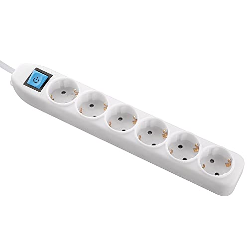 6-fach-Steckdosenleiste Electraline 62270 mit Schalter und 1,5 m Kabel