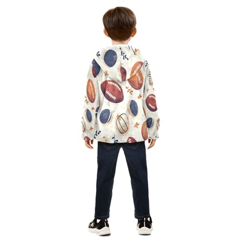 American Football Baseball Pattern Toddler Fleece Jacket Girl Boys Hooded Fleece Jacket Coat4