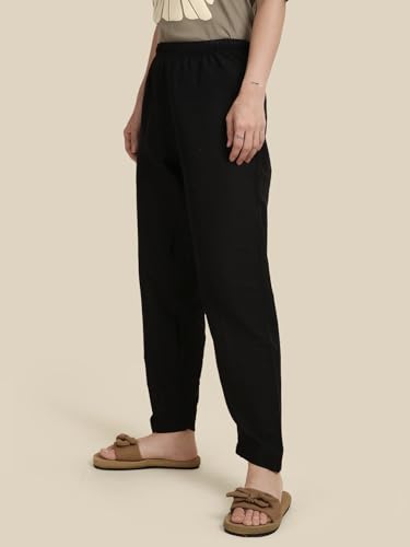 Image of KRYPTIC Women's 100% Pure Cotton Woven Pyjama | Mid Rise Relaxed Fit Full Length Nightwear Pant with Elasticated Drawstring Waistband & Side Pocket | Comfortable Lounge, Sleepwear & Casual Bottom Wear