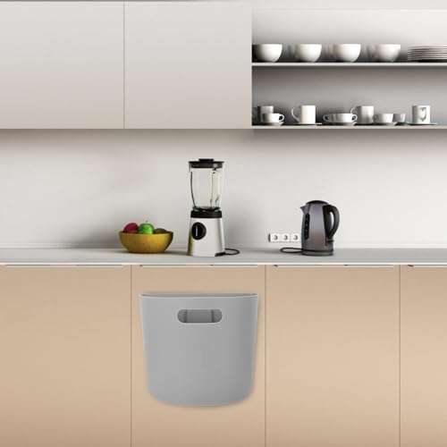 Caneca de basura pequeña gris para pared SOLUSTRE miniatura 6