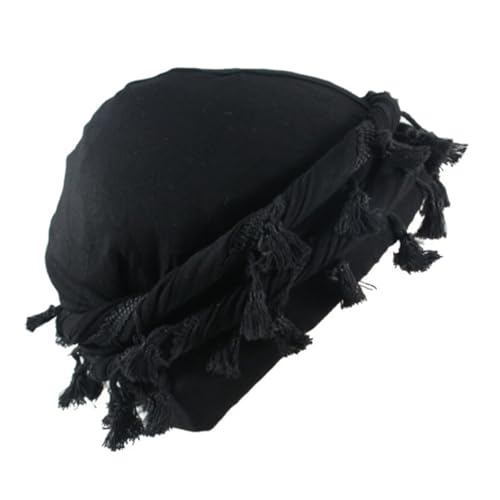 Trendy Youth Tassels Hat Adjustable Teen Hat Breathable Turban Headscarf Hat for Casual and Outdoor3